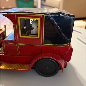 Vintage Red Toy Car with Black Roof
